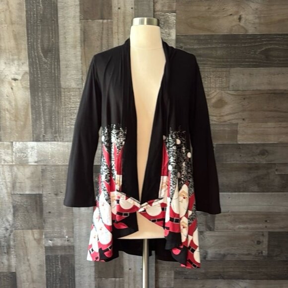 Santa Claus snowflake cascading cardigan small Christmas holiday party winter - Picture 11 of 11